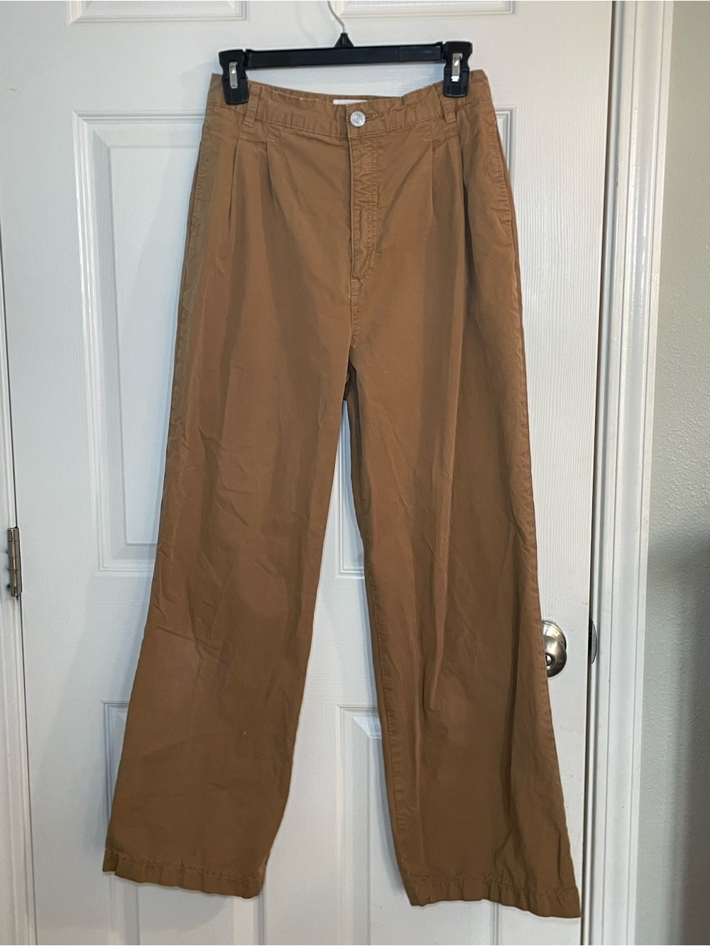 FRAME Le High Palazzo Wide Leg Pants Camel Brown Size 24 100% Cotton